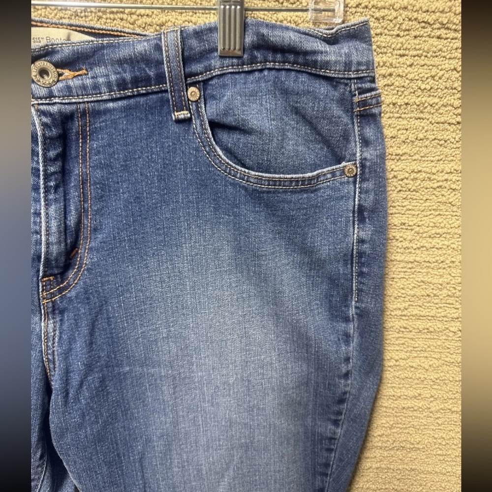 Levis 515 Jeans Womens 14 Short Boot Cut Mid Rise Dark Wash Denim - Picture 4 of 6